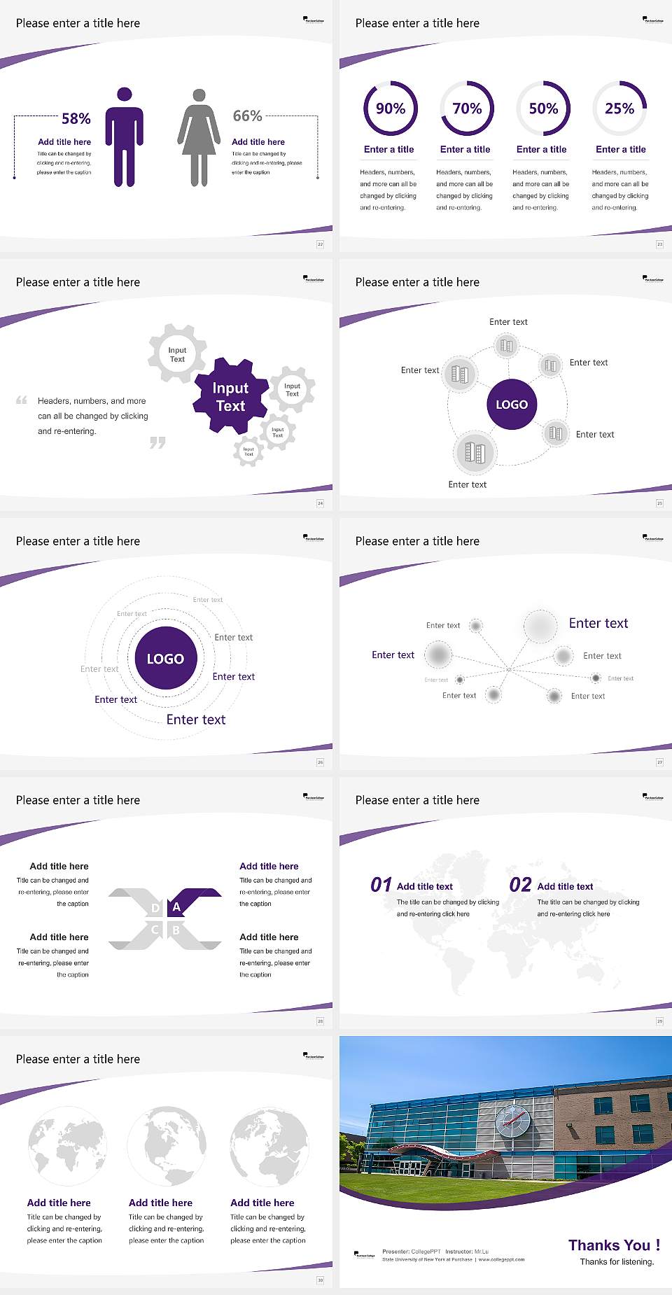 State University of New York at Purchase Course/Courseware Creation PPT Template4:3 ratio PPT effect preview image4