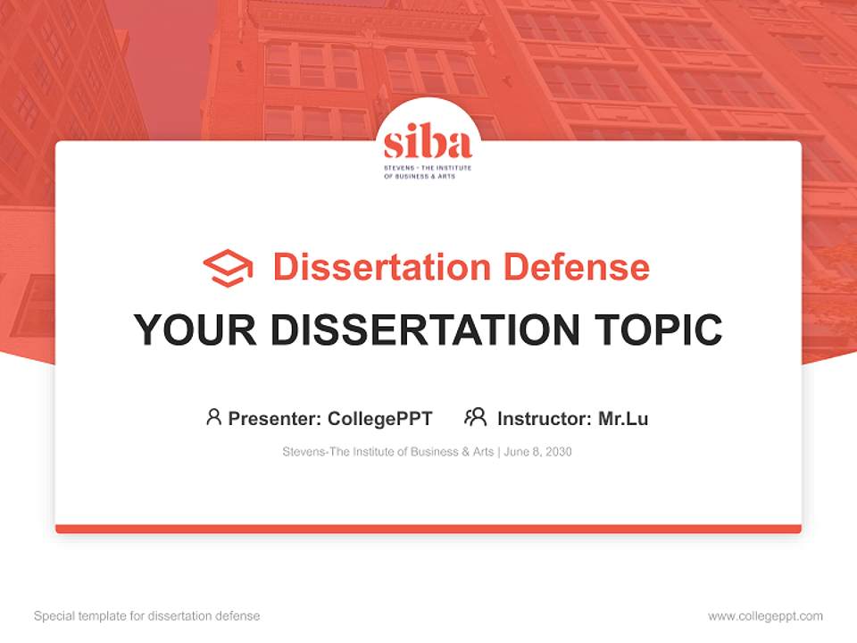 Stevens-The Institute of Business & Arts Graduation Thesis Defense PPT Template4:3 ratio PPT effect preview image7