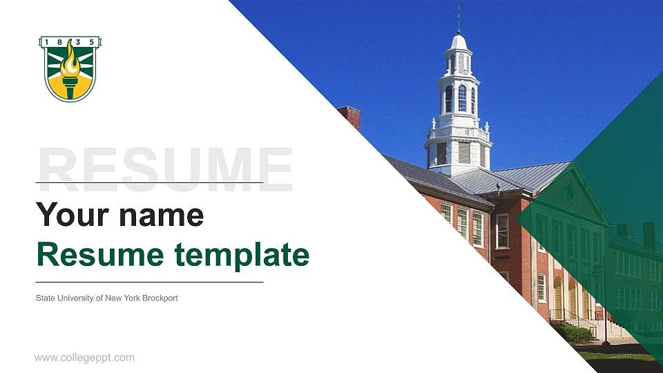 State University of New York Brockport Resume PPT Template16:9 ratio PPT effect preview image