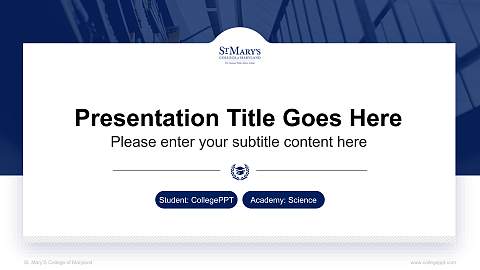 St. Mary’S College of Maryland National Scholarship Defense PPT Template