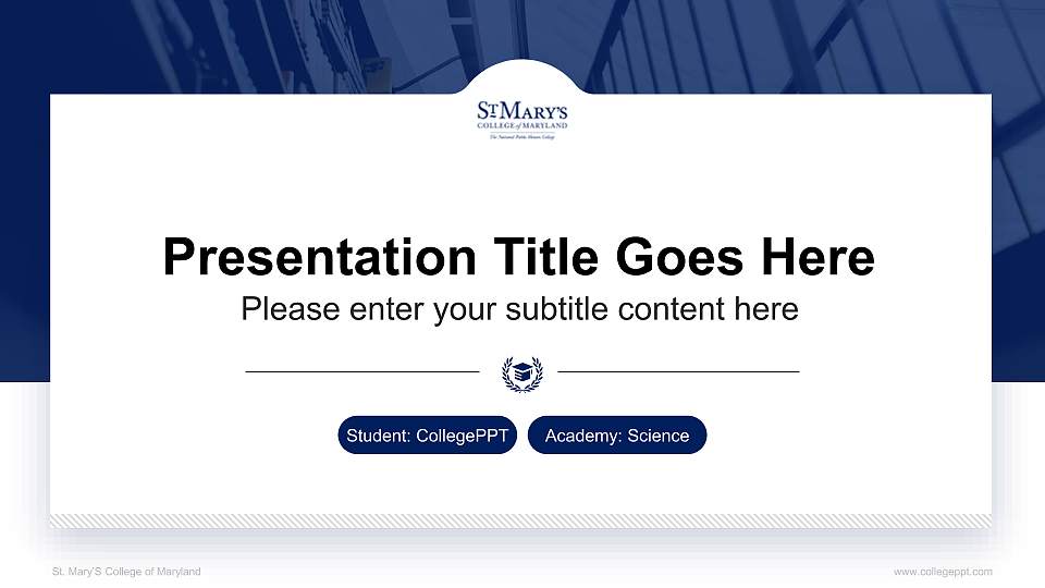 St. Mary’S College of Maryland National Scholarship Defense PPT Template16:9 ratio PPT effect preview image