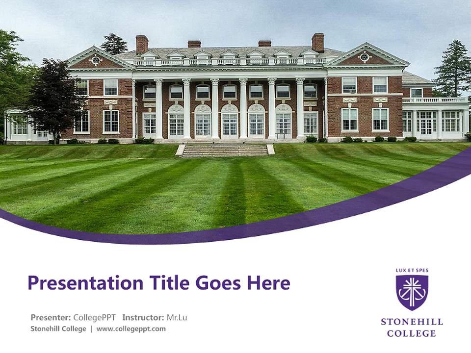Stonehill College Course/Courseware Creation PPT Template4:3 ratio PPT effect preview image5