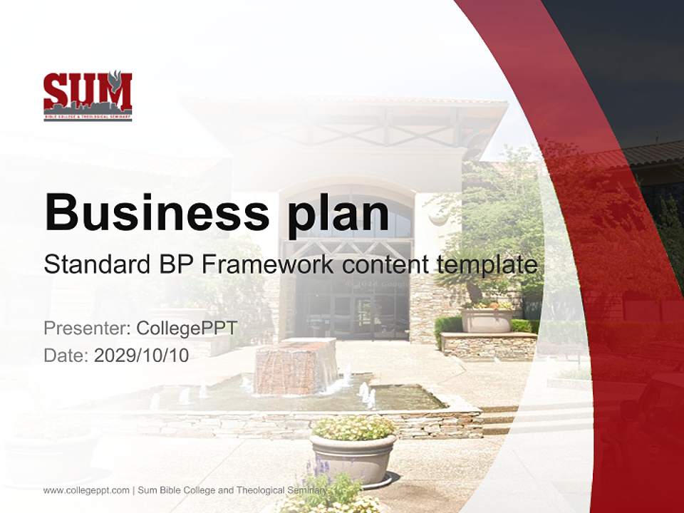 Sum Bible College and Theological Seminary Competition/Entrepreneurship Contest PPT Template4:3 ratio PPT effect preview image9
