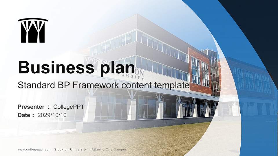 Stockton University – Atlantic City Campus Competition/Entrepreneurship Contest PPT Template16:9 ratio PPT effect preview image