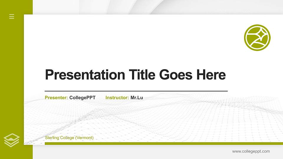 Sterling College (Vermont) Thesis Proposal/Graduation Defense PPT Template16:9 ratio PPT effect preview image