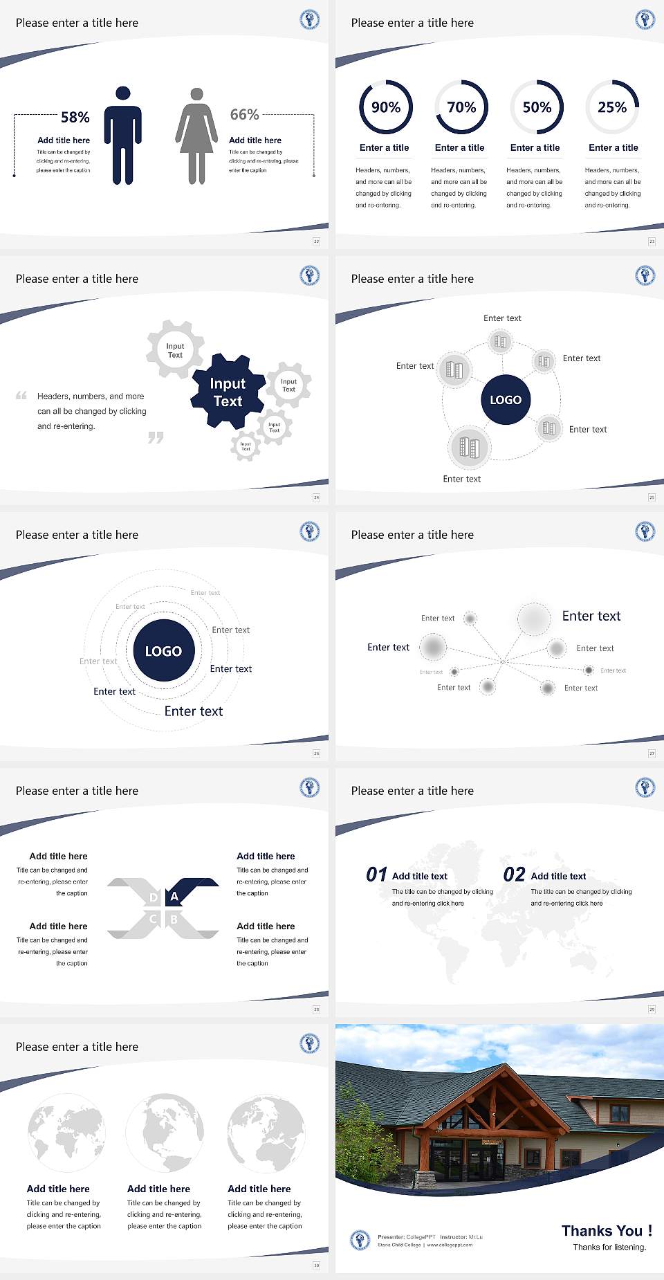 Stone Child College Course/Courseware Creation PPT Template4:3 ratio PPT effect preview image4