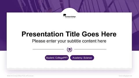 State University of New York at Purchase National Scholarship Defense PPT Template
