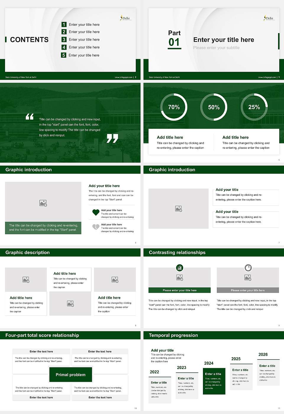 State University of New York at Delhi Thesis Proposal/Graduation Defense PPT Template16:9 ratio PPT effect preview image2