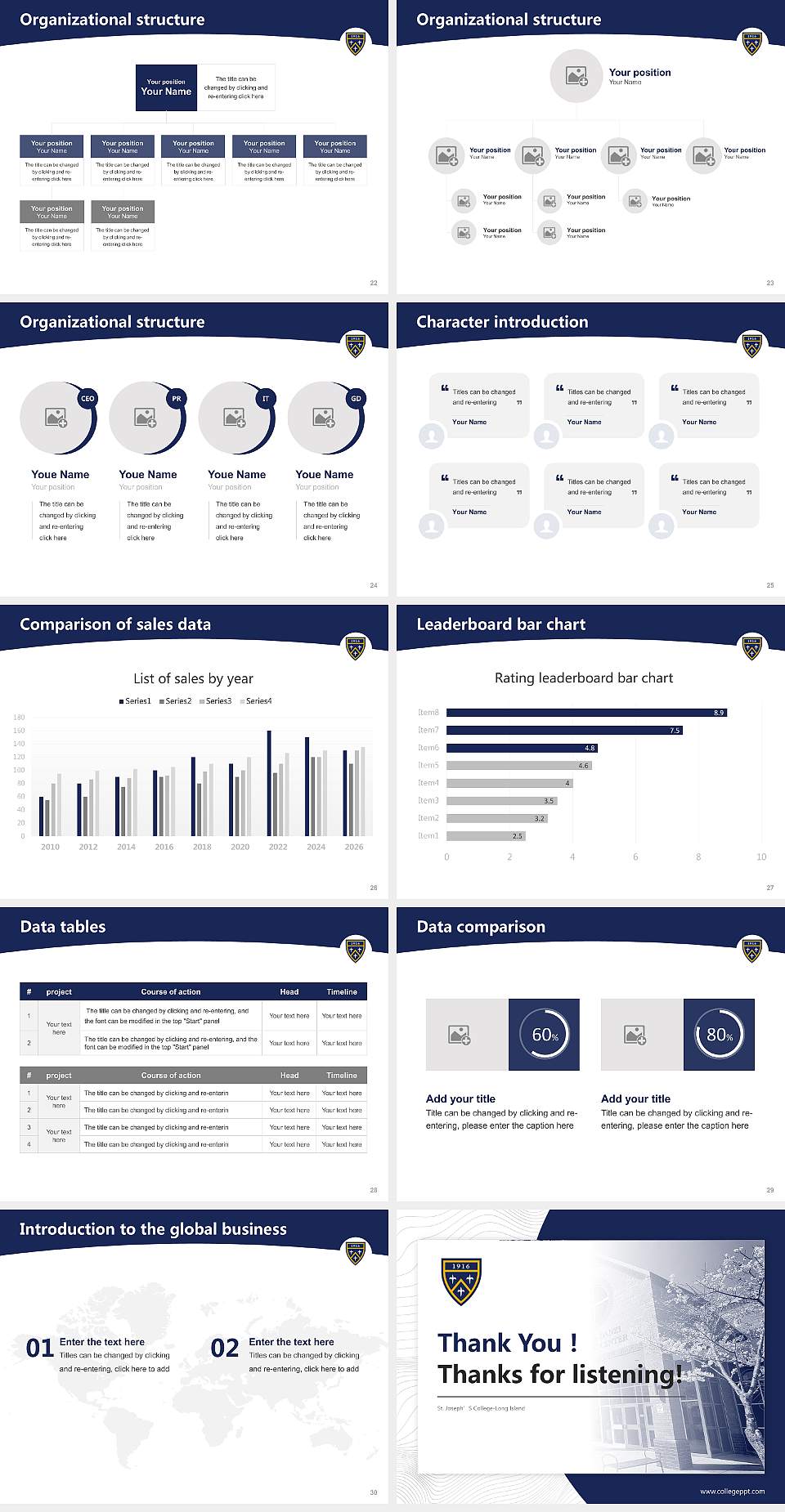 St. Joseph’S College-Long Island Academic Presentation/Research Findings Report PPT Template4:3 ratio PPT effect preview image4