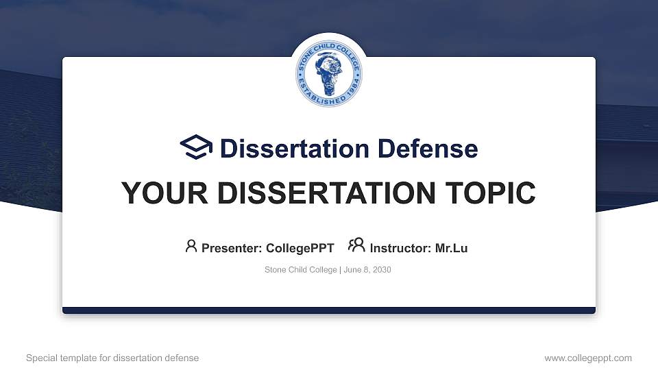 Stone Child College Graduation Thesis Defense PPT Template16:9 ratio PPT effect preview image