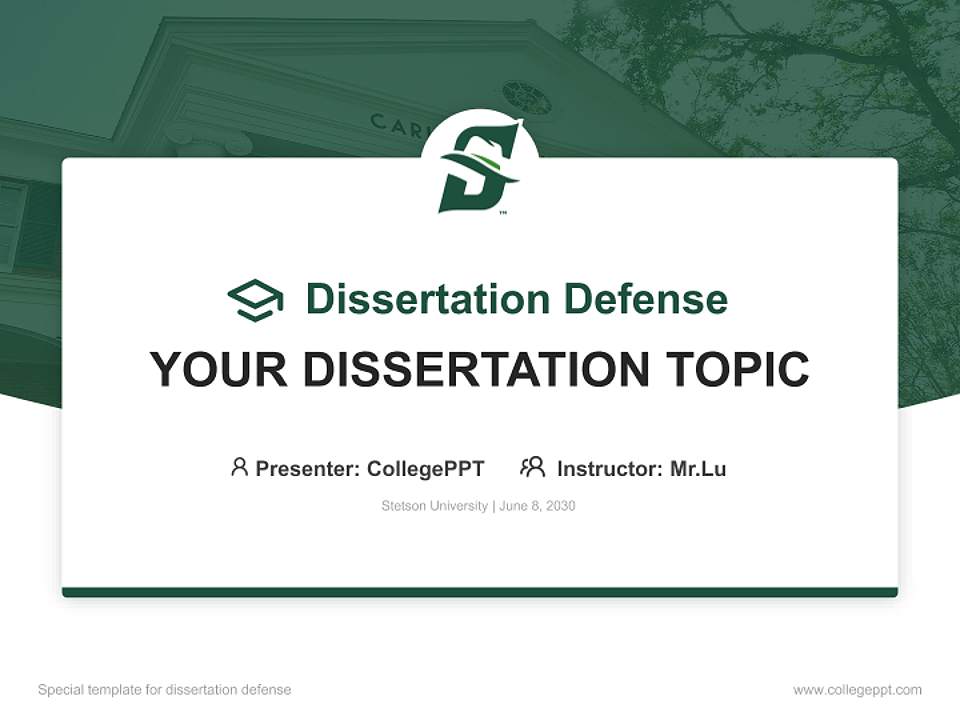 Stetson University Graduation Thesis Defense PPT Template4:3 ratio PPT effect preview image7