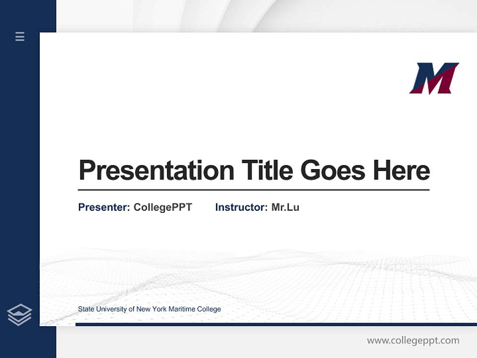 State University of New York Maritime College Thesis Proposal/Graduation Defense PPT Template4:3 ratio PPT effect preview image5