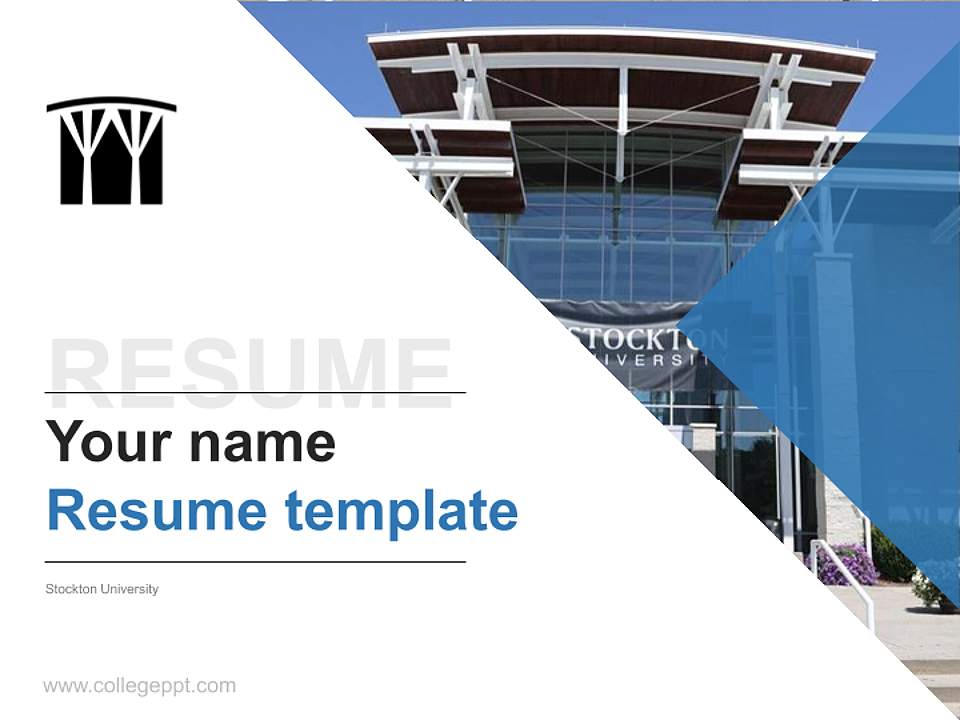 Stockton University Resume PPT Template4:3 ratio PPT effect preview image5