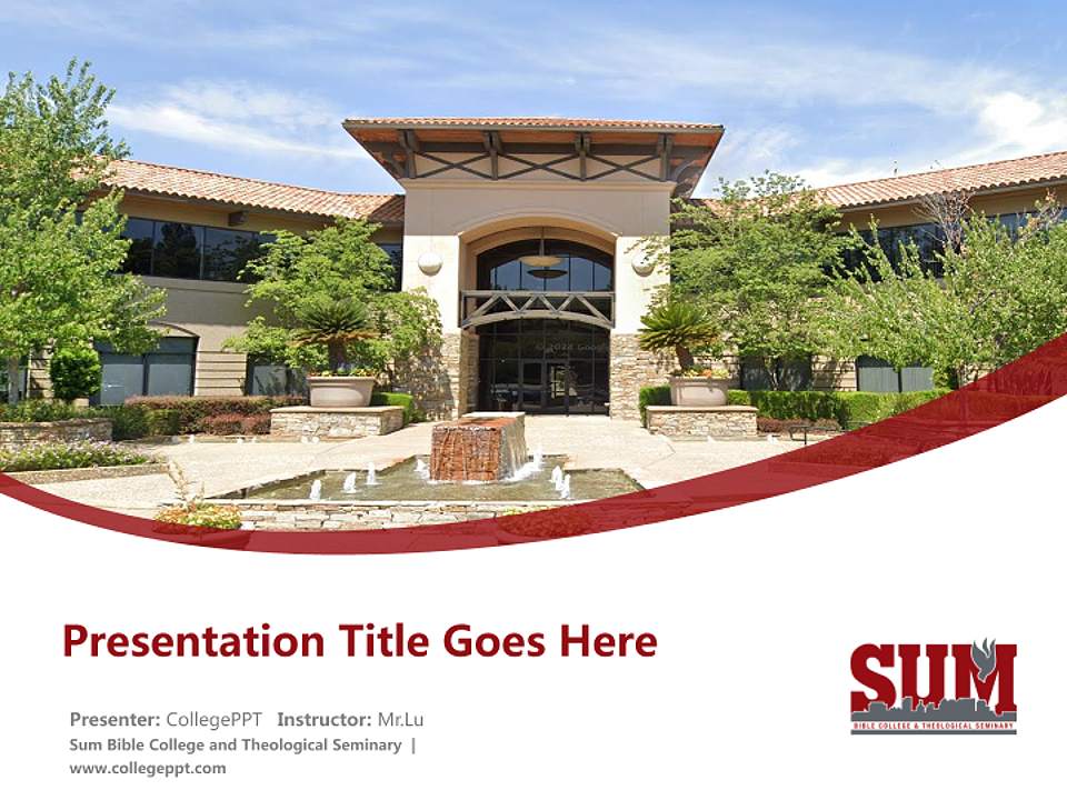 Sum Bible College and Theological Seminary Course/Courseware Creation PPT Template4:3 ratio PPT effect preview image5