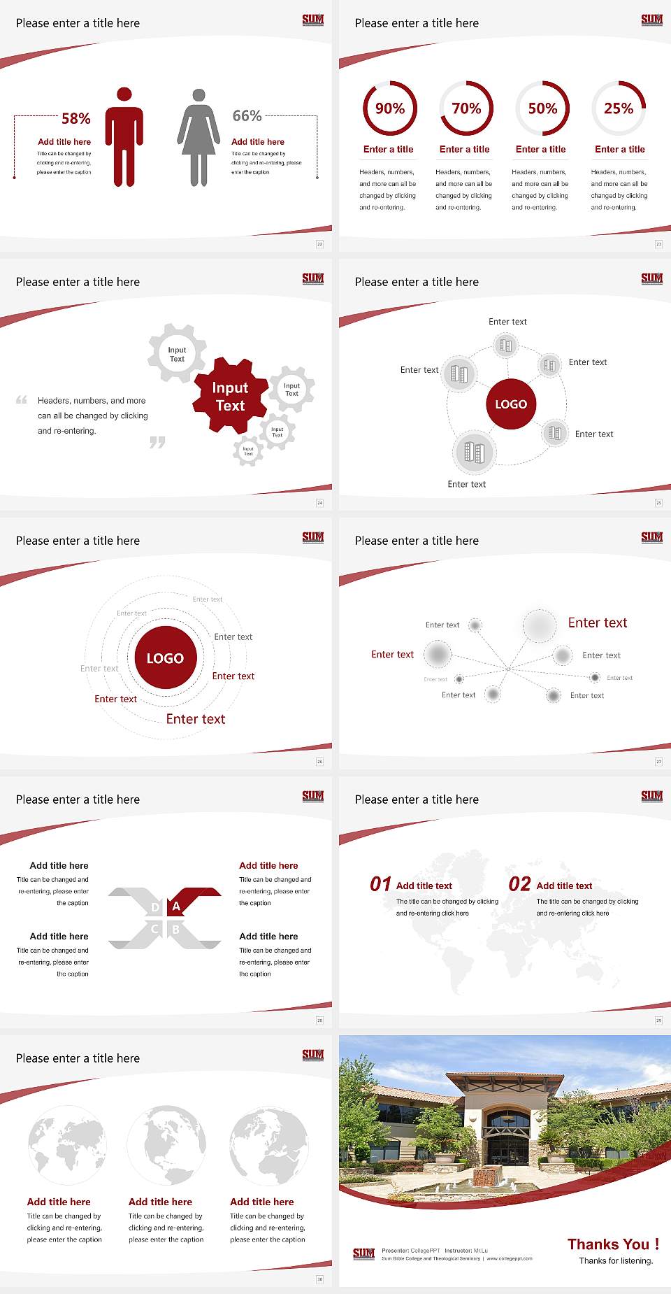 Sum Bible College and Theological Seminary Course/Courseware Creation PPT Template4:3 ratio PPT effect preview image4