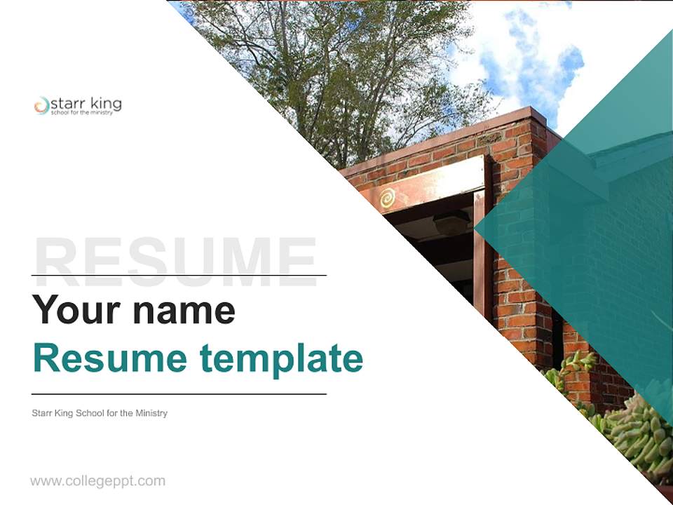 Starr King School for the Ministry Resume PPT Template4:3 ratio PPT effect preview image5