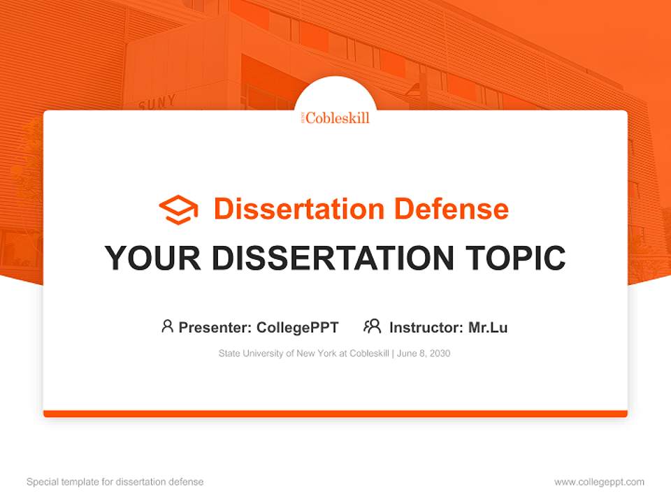 State University of New York at Cobleskill Graduation Thesis Defense PPT Template4:3 ratio PPT effect preview image7