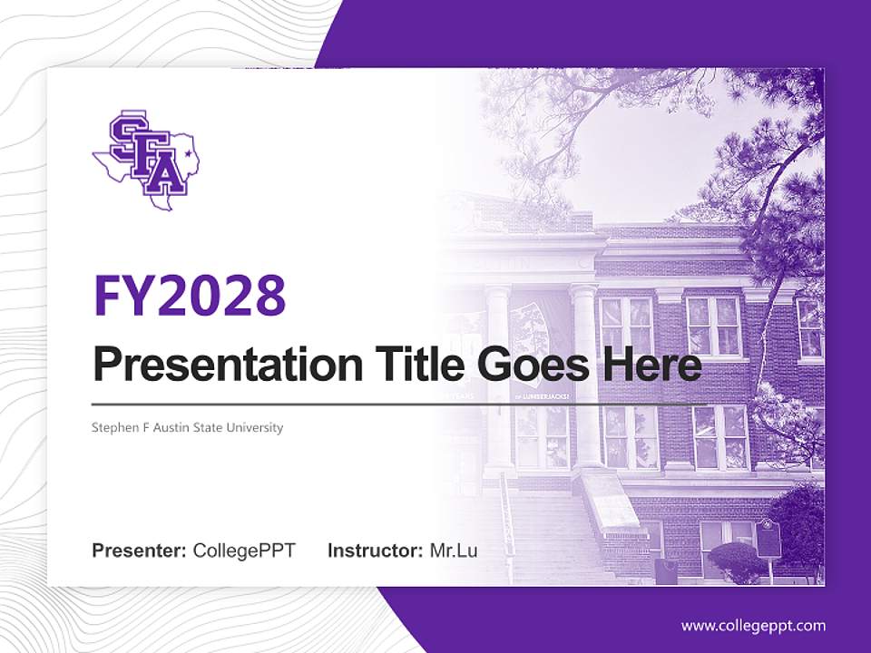 Stephen F Austin State University Academic Presentation/Research Findings Report PPT Template4:3 ratio PPT effect preview image5