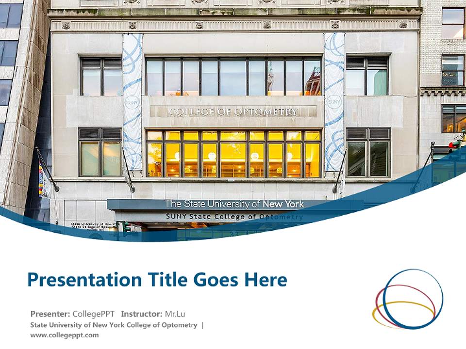 State University of New York College of Optometry Course/Courseware Creation PPT Template4:3 ratio PPT effect preview image5