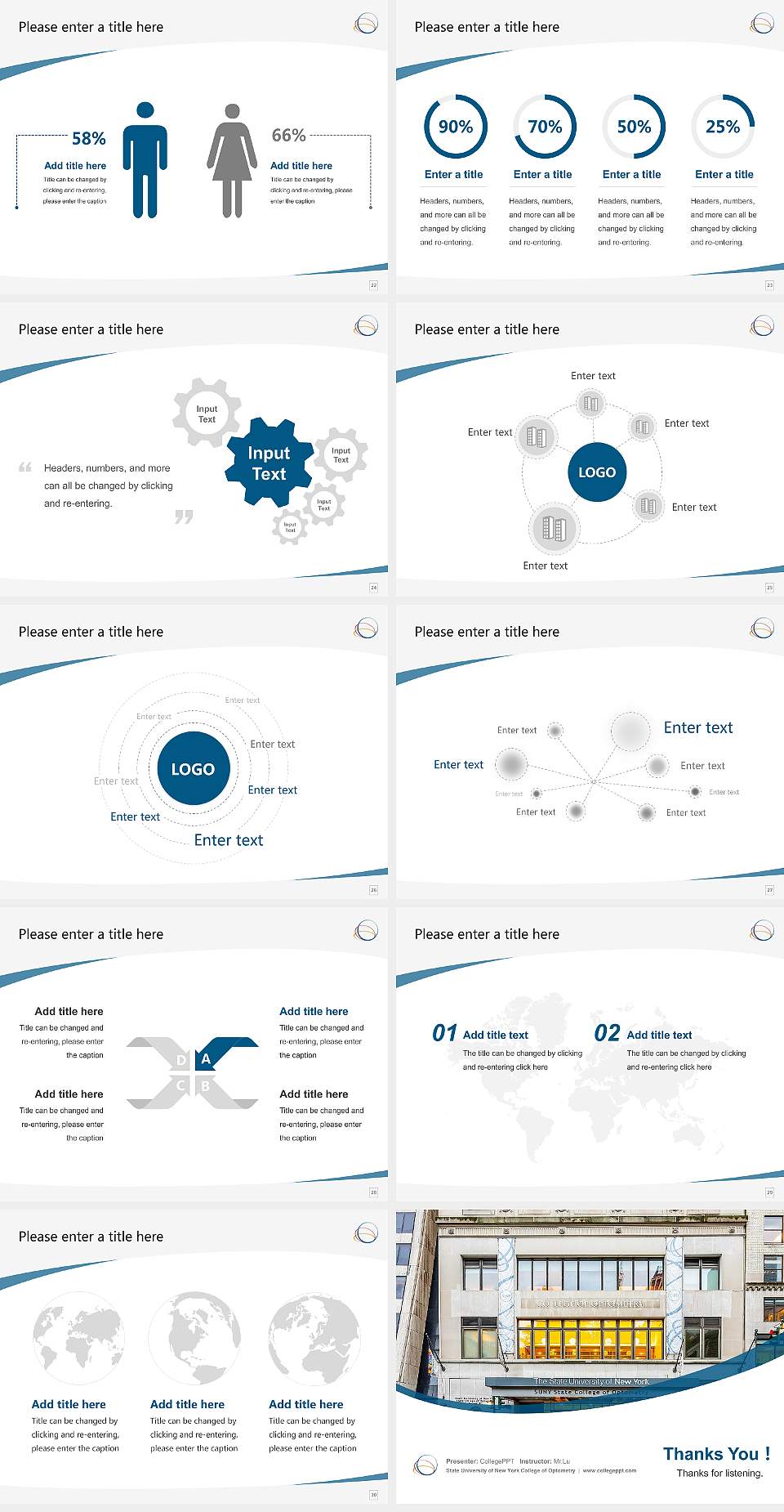 State University of New York College of Optometry Course/Courseware Creation PPT Template4:3 ratio PPT effect preview image4
