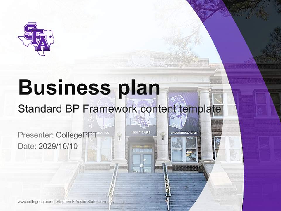 Stephen F Austin State University Competition/Entrepreneurship Contest PPT Template4:3 ratio PPT effect preview image9