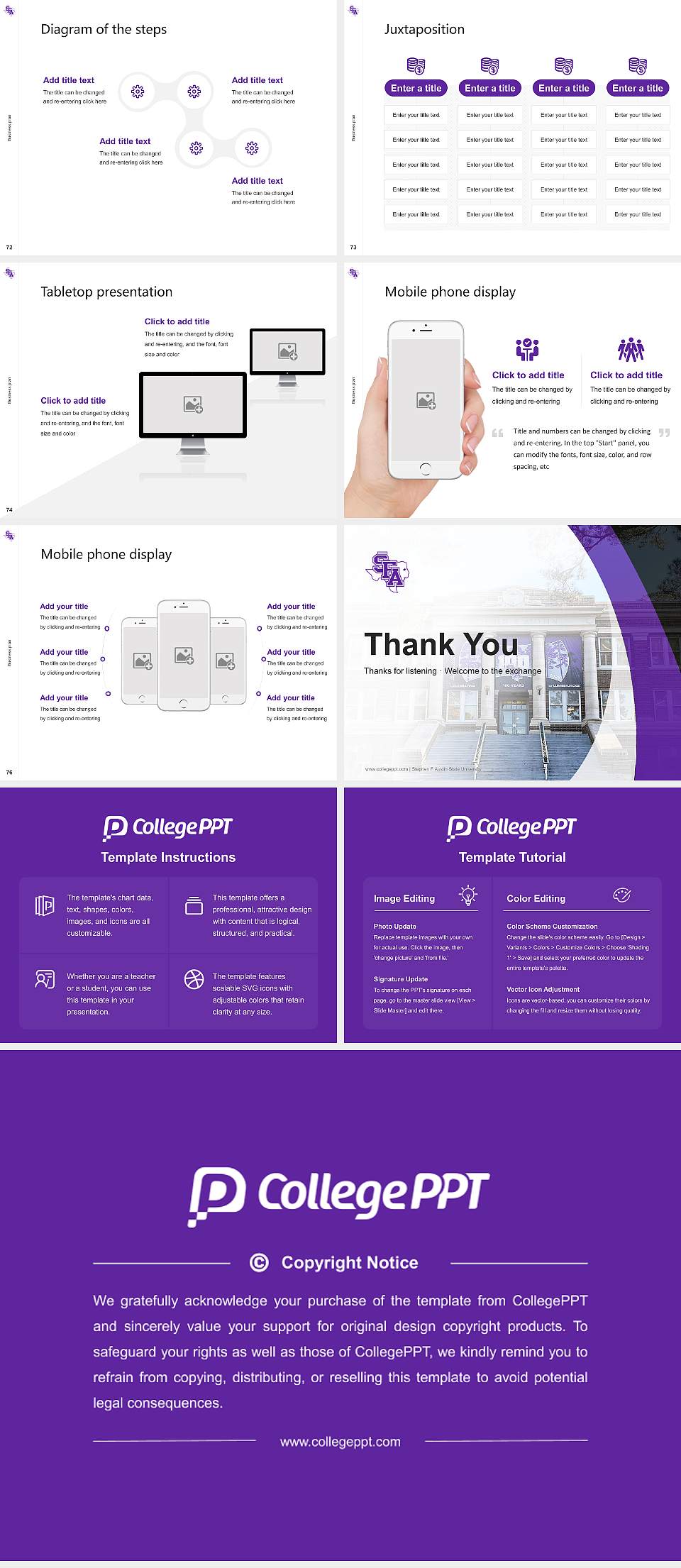 Stephen F Austin State University Competition/Entrepreneurship Contest PPT Template4:3 ratio PPT effect preview image9