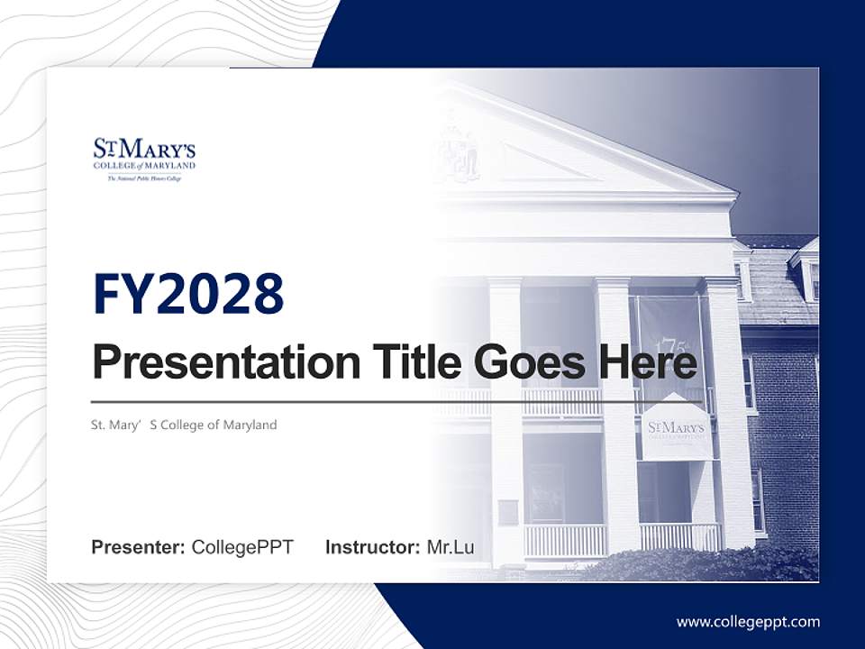 St. Mary’S College of Maryland Academic Presentation/Research Findings Report PPT Template4:3 ratio PPT effect preview image5