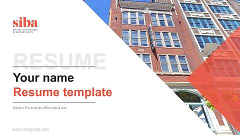 Stevens-The Institute of Business & Arts Resume PPT Template