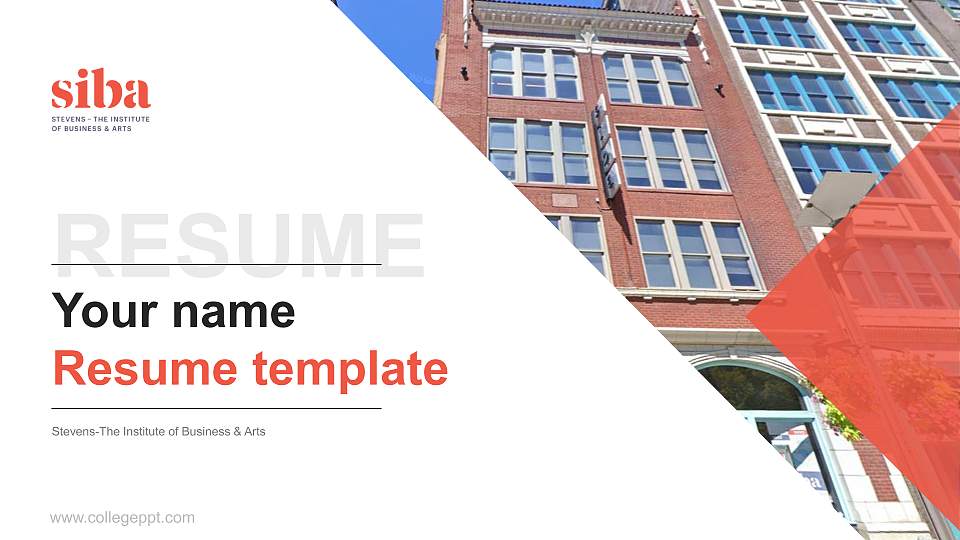 Stevens-The Institute of Business & Arts Resume PPT Template16:9 ratio PPT effect preview image