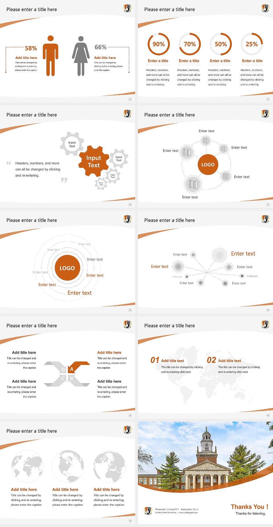 Buffalo State University Course/Courseware Creation PPT Template4:3 ratio PPT effect preview image4