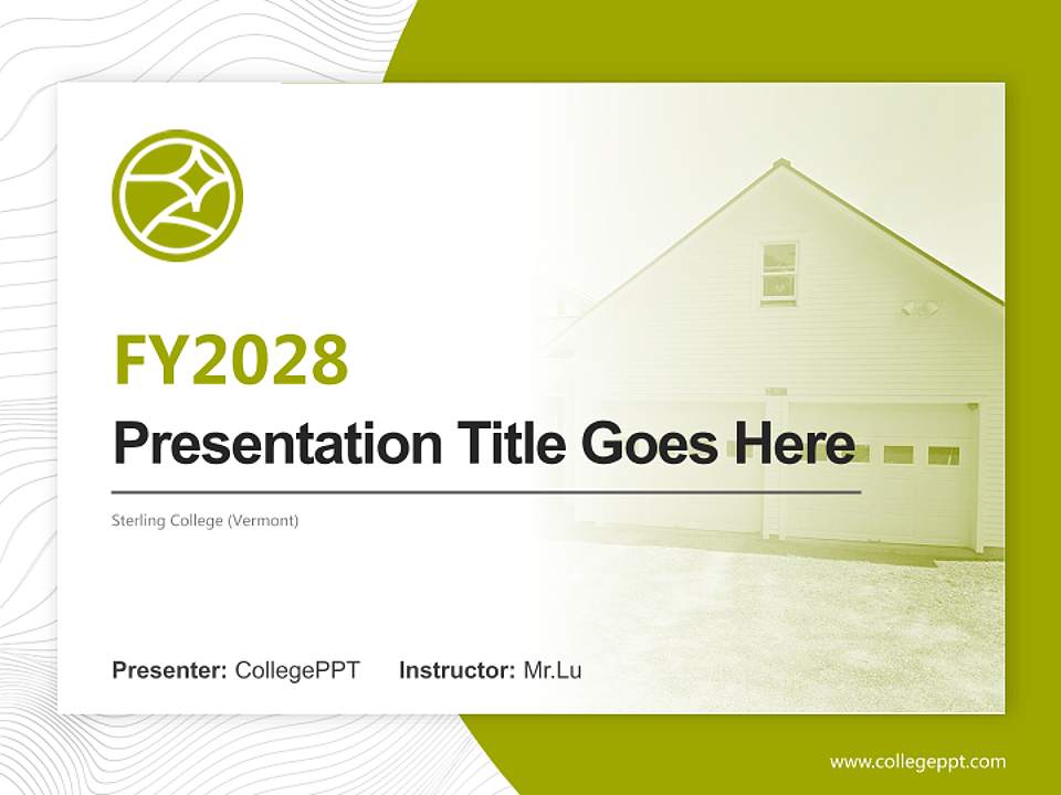 Sterling College (Vermont) Academic Presentation/Research Findings Report PPT Template4:3 ratio PPT effect preview image5