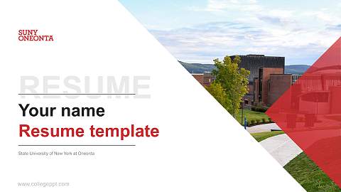 State University of New York at Oneonta Resume PPT Template