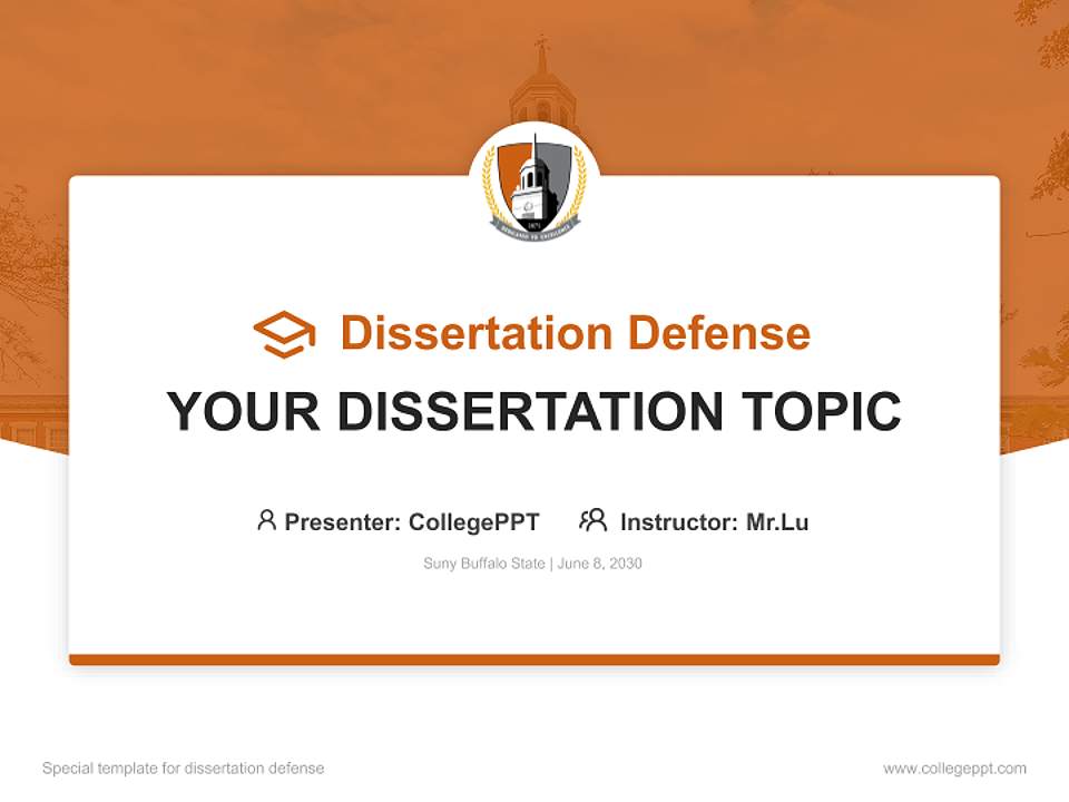Suny Buffalo State Graduation Thesis Defense PPT Template4:3 ratio PPT effect preview image7