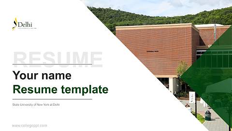 State University of New York at Delhi Resume PPT Template