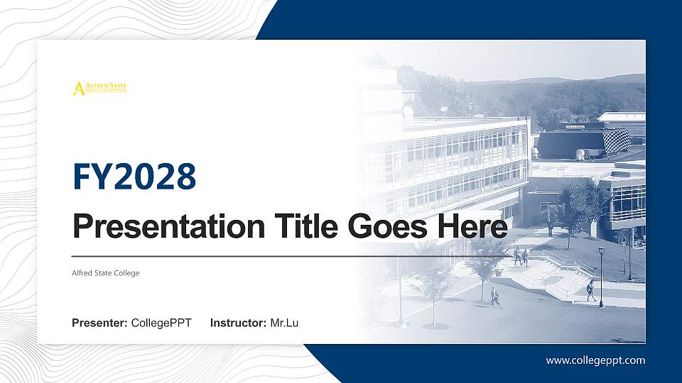 Alfred State College Academic Presentation/Research Findings Report PPT Template16:9 ratio PPT effect preview image