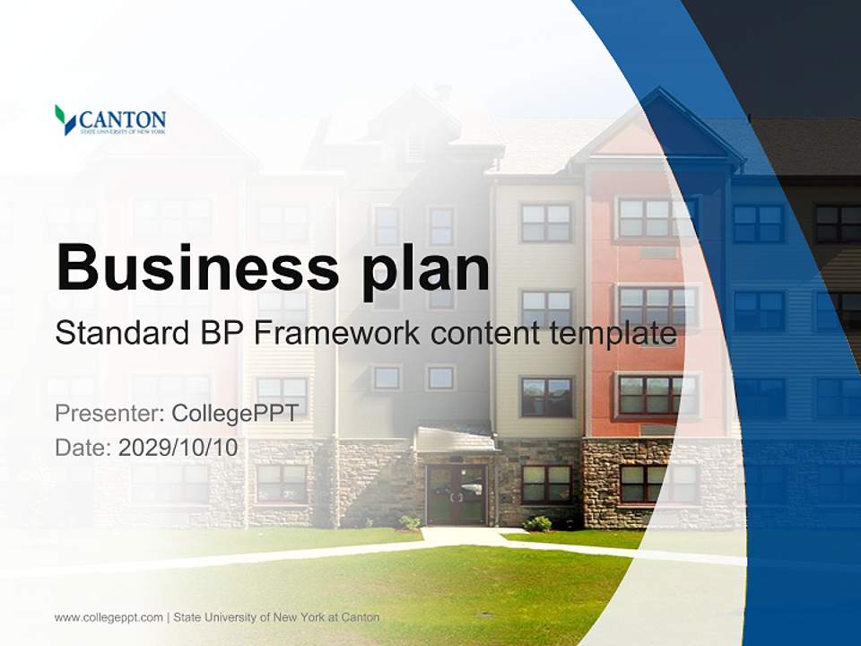 State University of New York at Canton Competition/Entrepreneurship Contest PPT Template4:3 ratio PPT effect preview image9