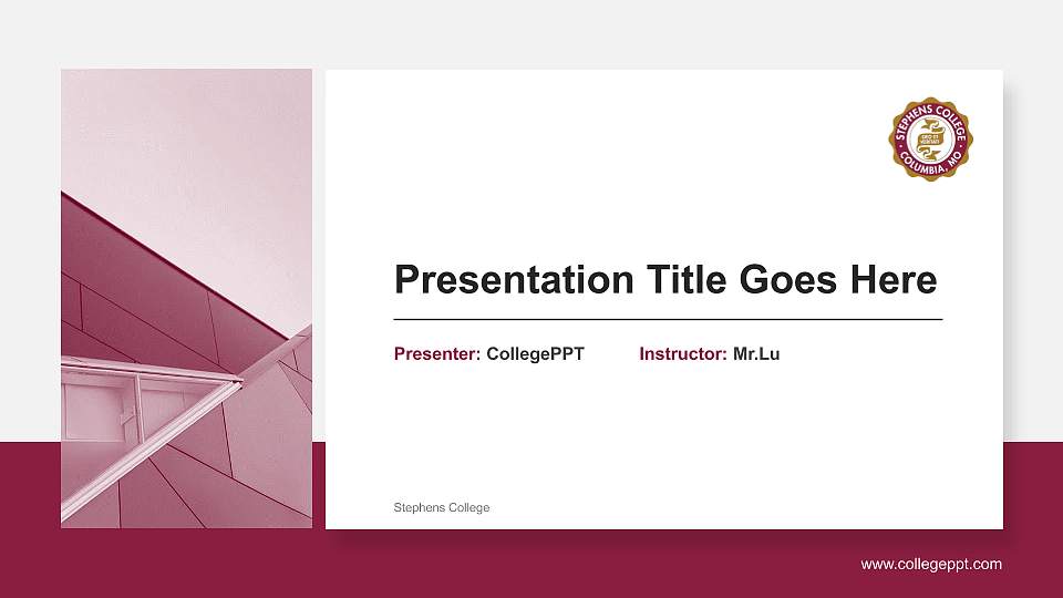 Stephens College General Purpose PPT Template16:9 ratio PPT effect preview image