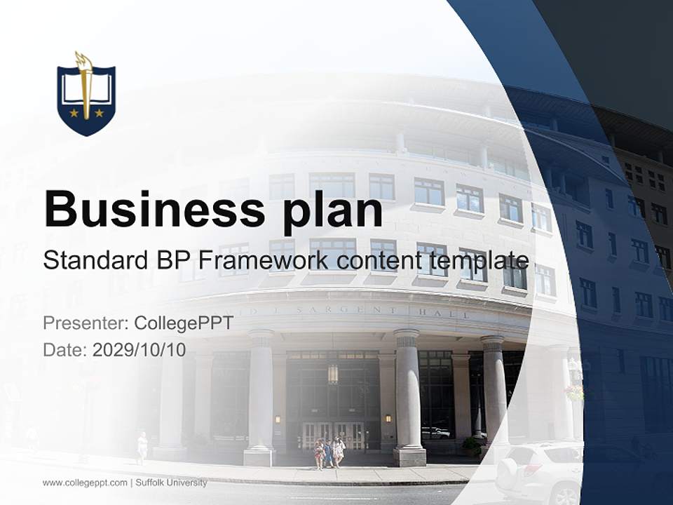 Suffolk University Competition/Entrepreneurship Contest PPT Template4:3 ratio PPT effect preview image9