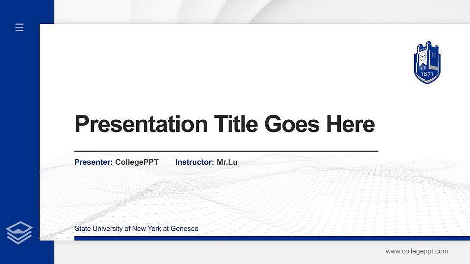 State University of New York at Geneseo Thesis Proposal/Graduation Defense PPT Template16:9 ratio PPT effect preview image