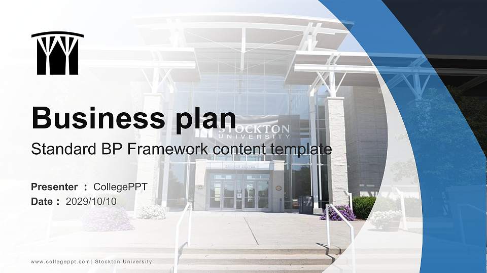 Stockton University Competition/Entrepreneurship Contest PPT Template16:9 ratio PPT effect preview image