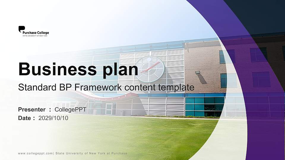 State University of New York at Purchase Competition/Entrepreneurship Contest PPT Template16:9 ratio PPT effect preview image1