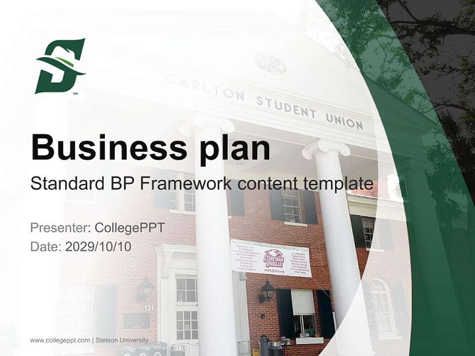 Stetson University Competition/Entrepreneurship Contest PPT Template4:3 ratio PPT effect preview image9