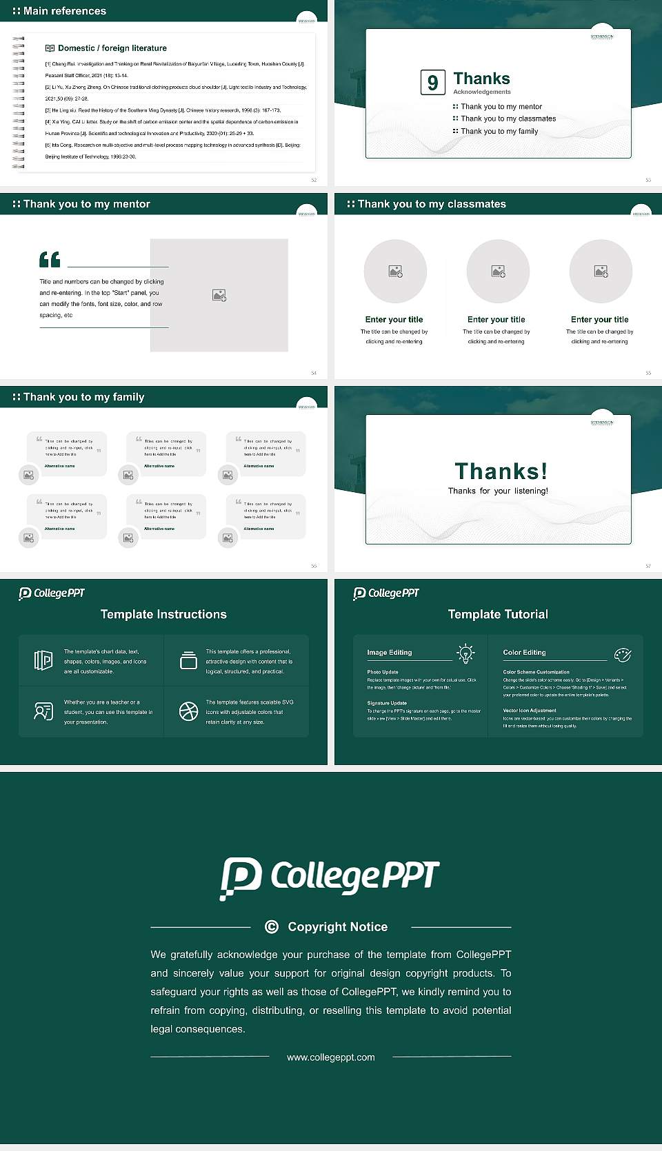 Stevenson University Graduation Thesis Defense PPT Template16:9 ratio PPT effect preview image7