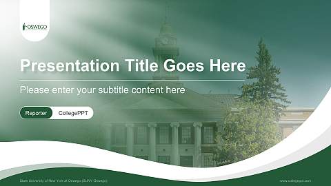 State University of New York at Oswego (SUNY Oswego) Lecture Sharing and Networking Event PPT Template