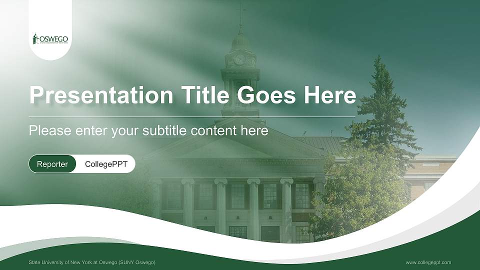 State University of New York at Oswego (SUNY Oswego) Lecture Sharing and Networking Event PPT Template16:9 ratio PPT effect preview image