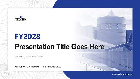 State University of New York at Fredonia Academic Presentation/Research Findings Report PPT Template