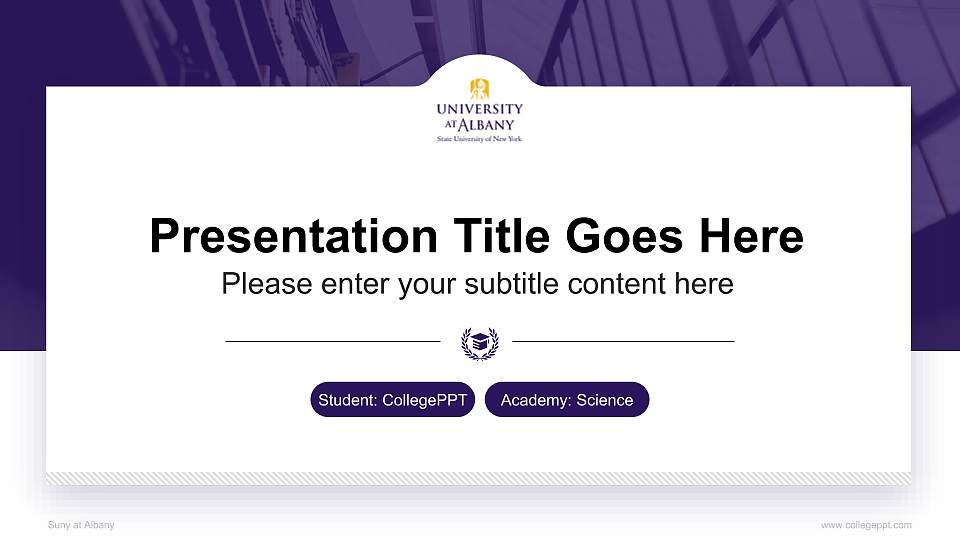 Suny at Albany National Scholarship Defense PPT Template16:9 ratio PPT effect preview image
