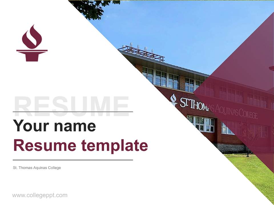 St. Thomas Aquinas College Resume PPT Template4:3 ratio PPT effect preview image5