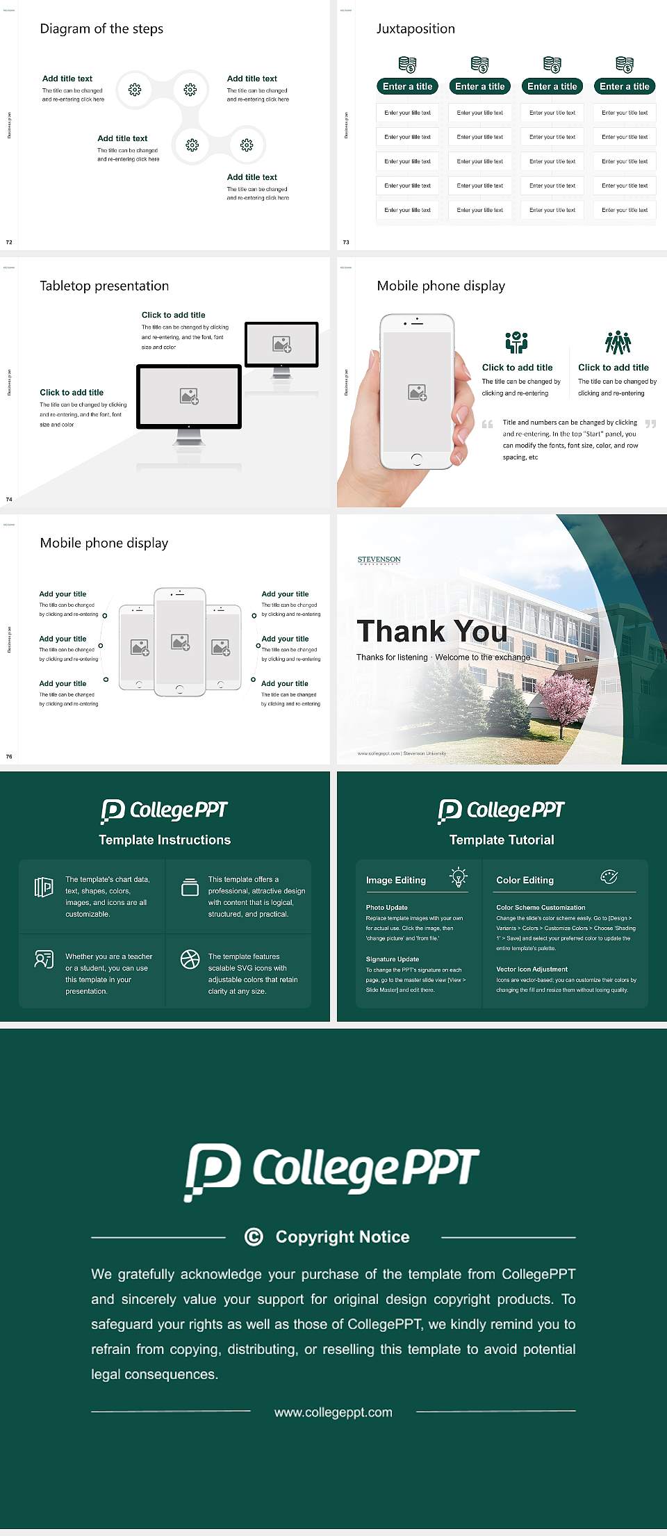 Stevenson University Competition/Entrepreneurship Contest PPT Template4:3 ratio PPT effect preview image9