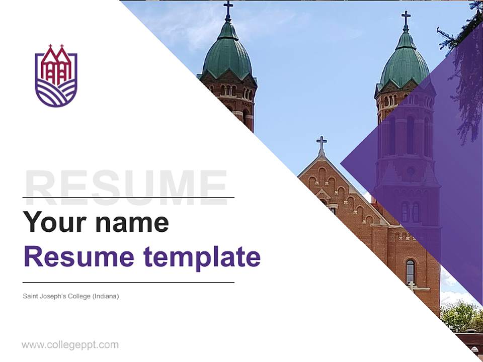 Saint Joseph’s College (Indiana) Resume PPT Template4:3 ratio PPT effect preview image5